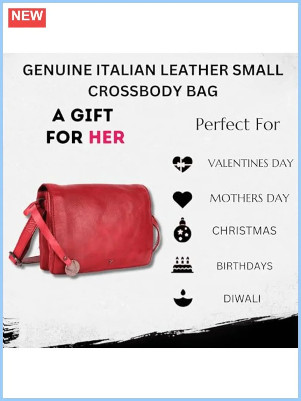 Genuine Italian Leather Small Crossbody Sling Bag Sling Purse